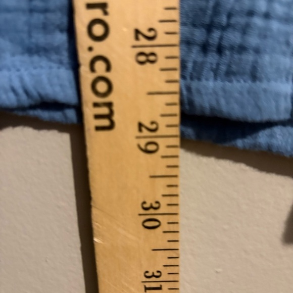 Blair Blue Textured Cotton Button-Front  Summer Casual Tunic Shirt Top - Picture 9 of 9